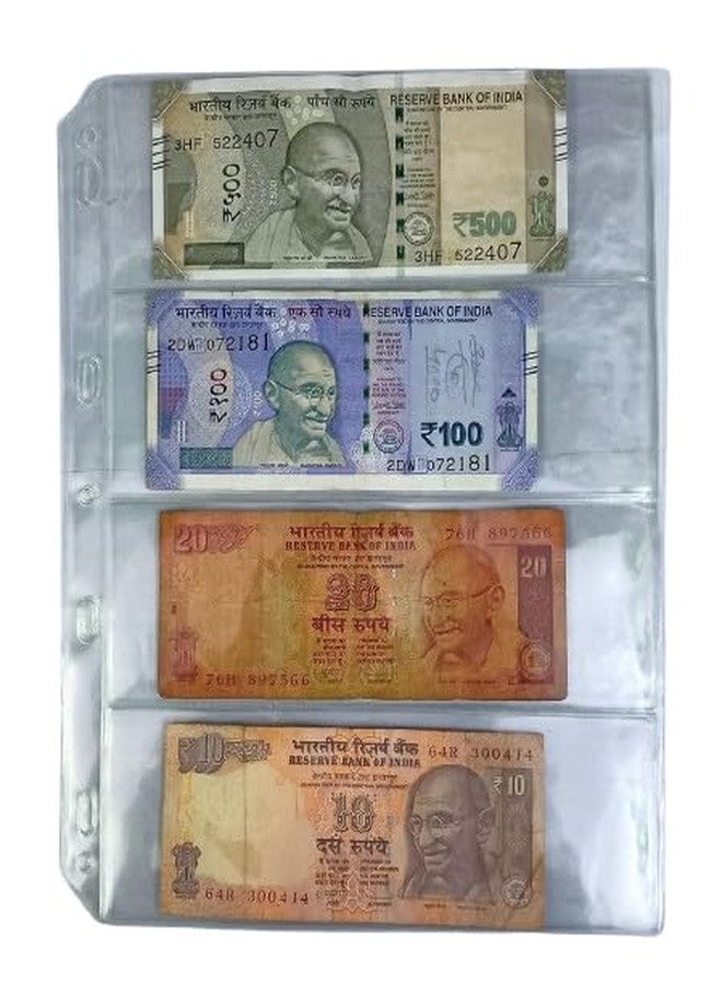 RCI Currency Note Storage Sheets | 4 Divider Transparent Sleeves for Collectors & Albums (Pack of 10 Sheets) - Image 1